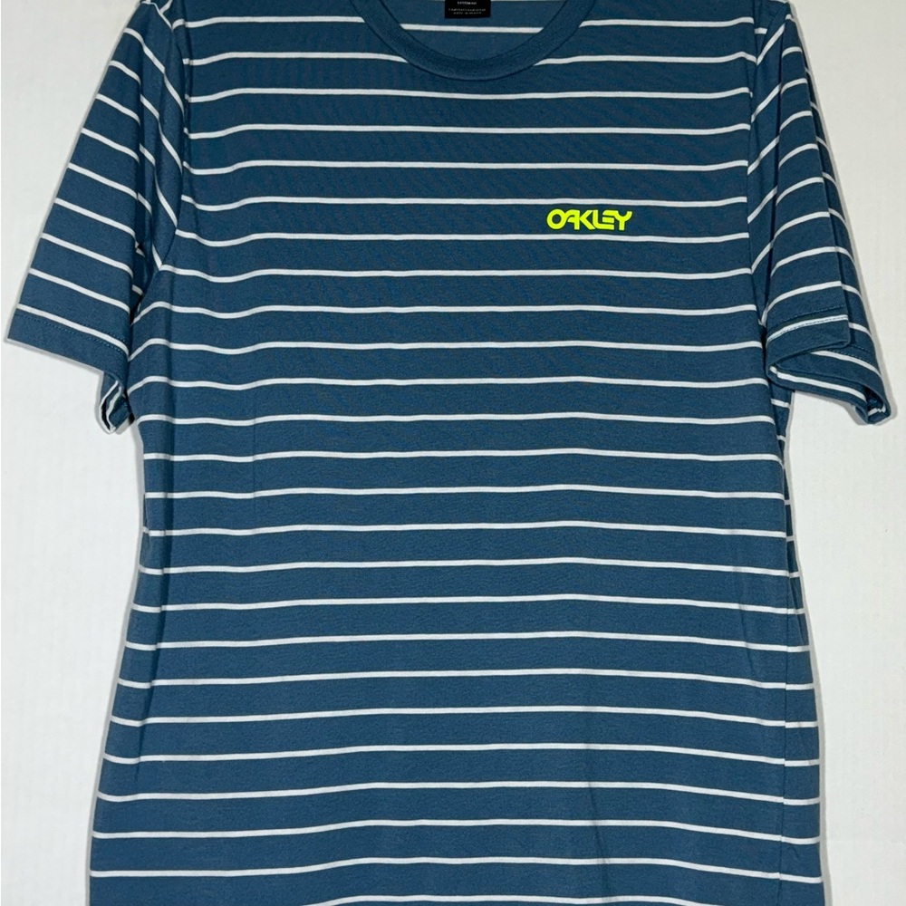 Oakley Blue/white Stripped T Shirt Size L